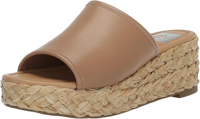 DOLCE VITA RAFFIA WEDGE MULE IN NUDE