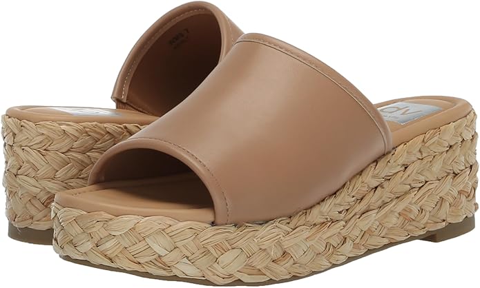 DOLCE VITA RAFFIA WEDGE MULE IN NUDE