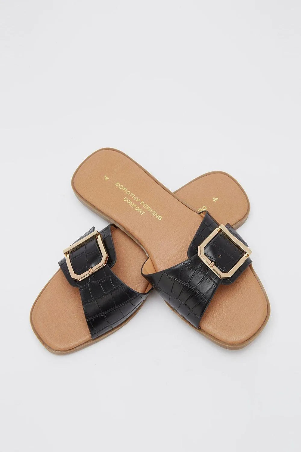 DOROTHY PERKINS BUCKLE DETAIL SLIDE IN YELLOW