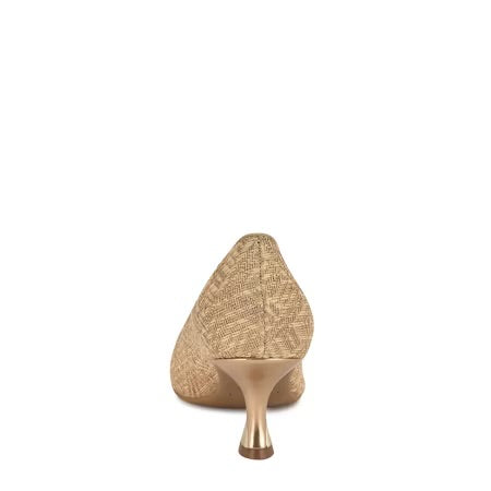 Nine West Pointed Toe Brocade Pump in Beige