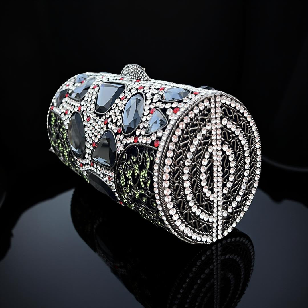 Monaco Sparkle Clutch Rhinestone Evening Bag with Chain Strap in Multi