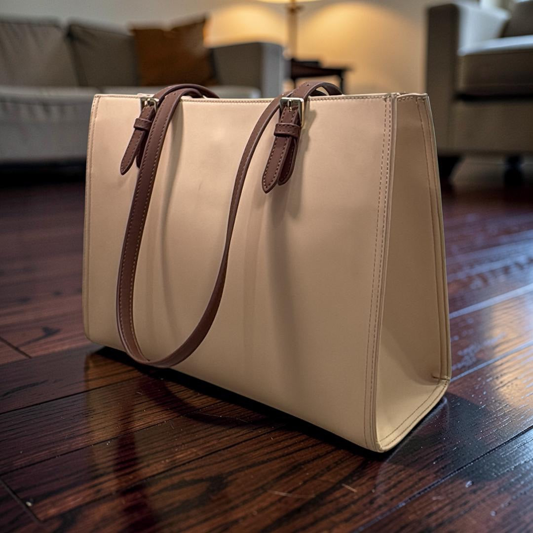 Chrisbella Basic Large Tote in Biege