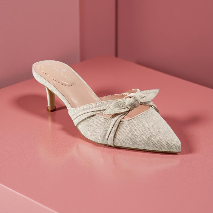 Bandolino Knotted Kitten Heel Mule in Grey