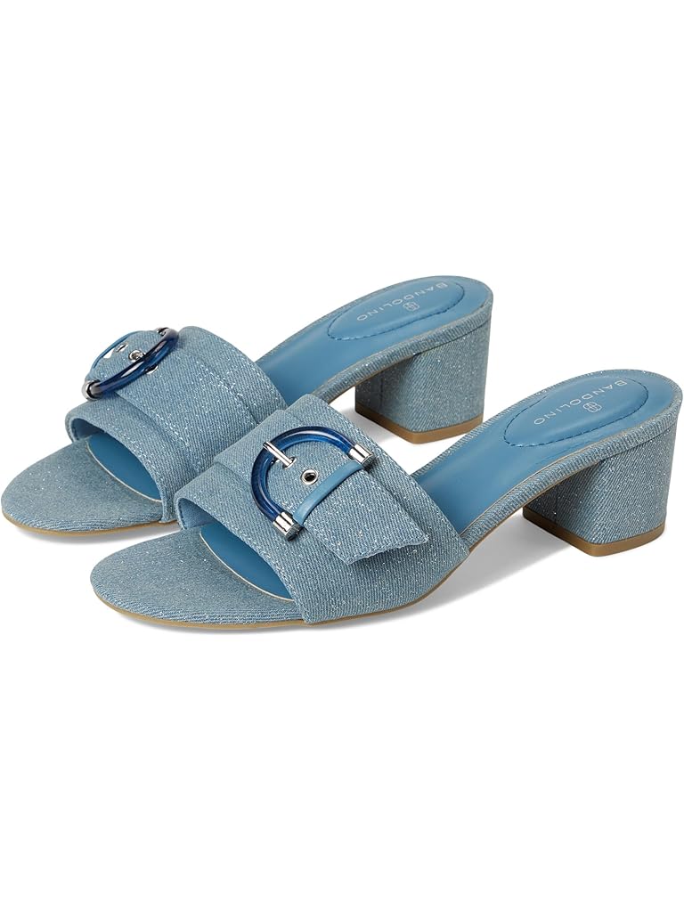 Bandolino Denim Block Heel Mule in Blue