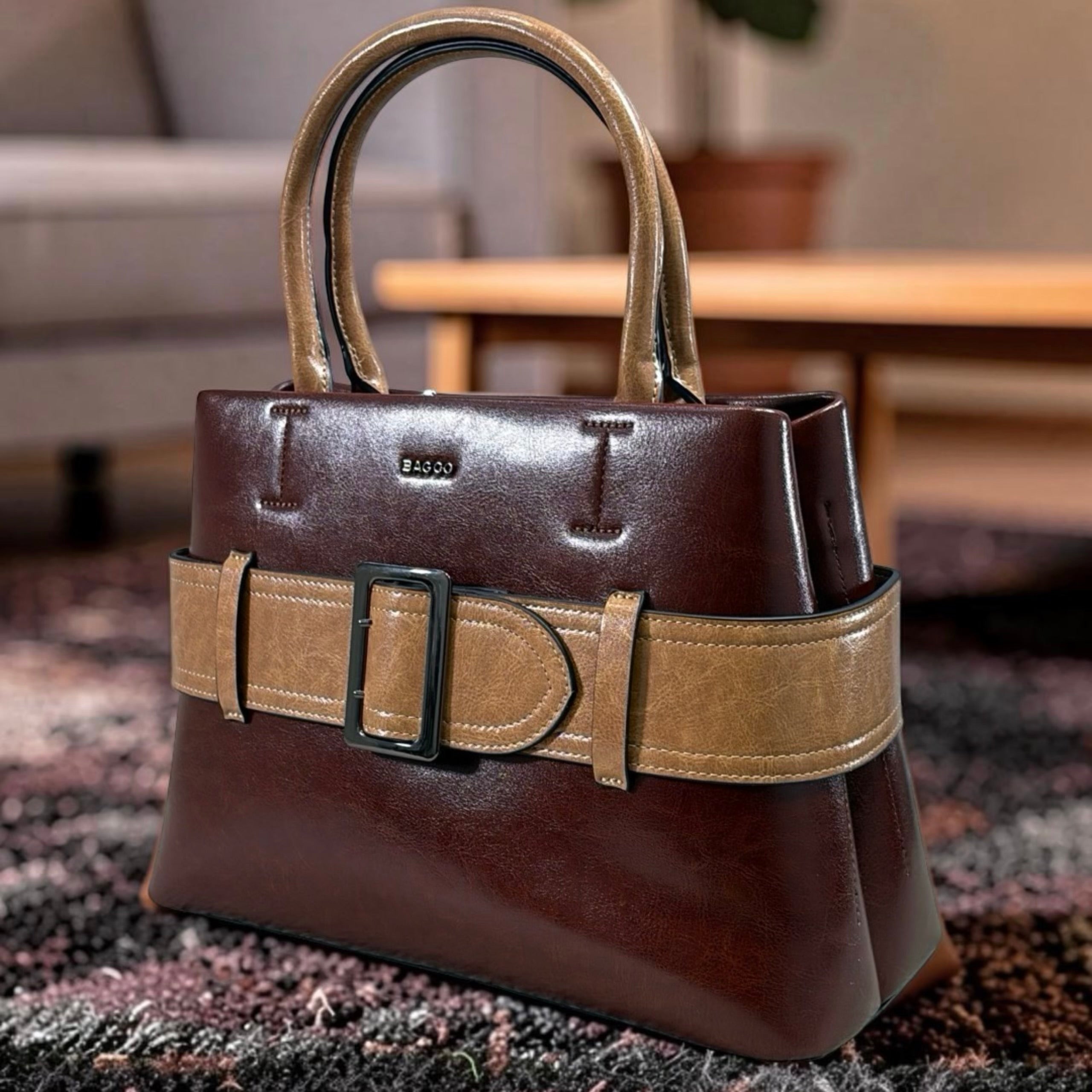 Bagco Belt-Detail Bag in Brown