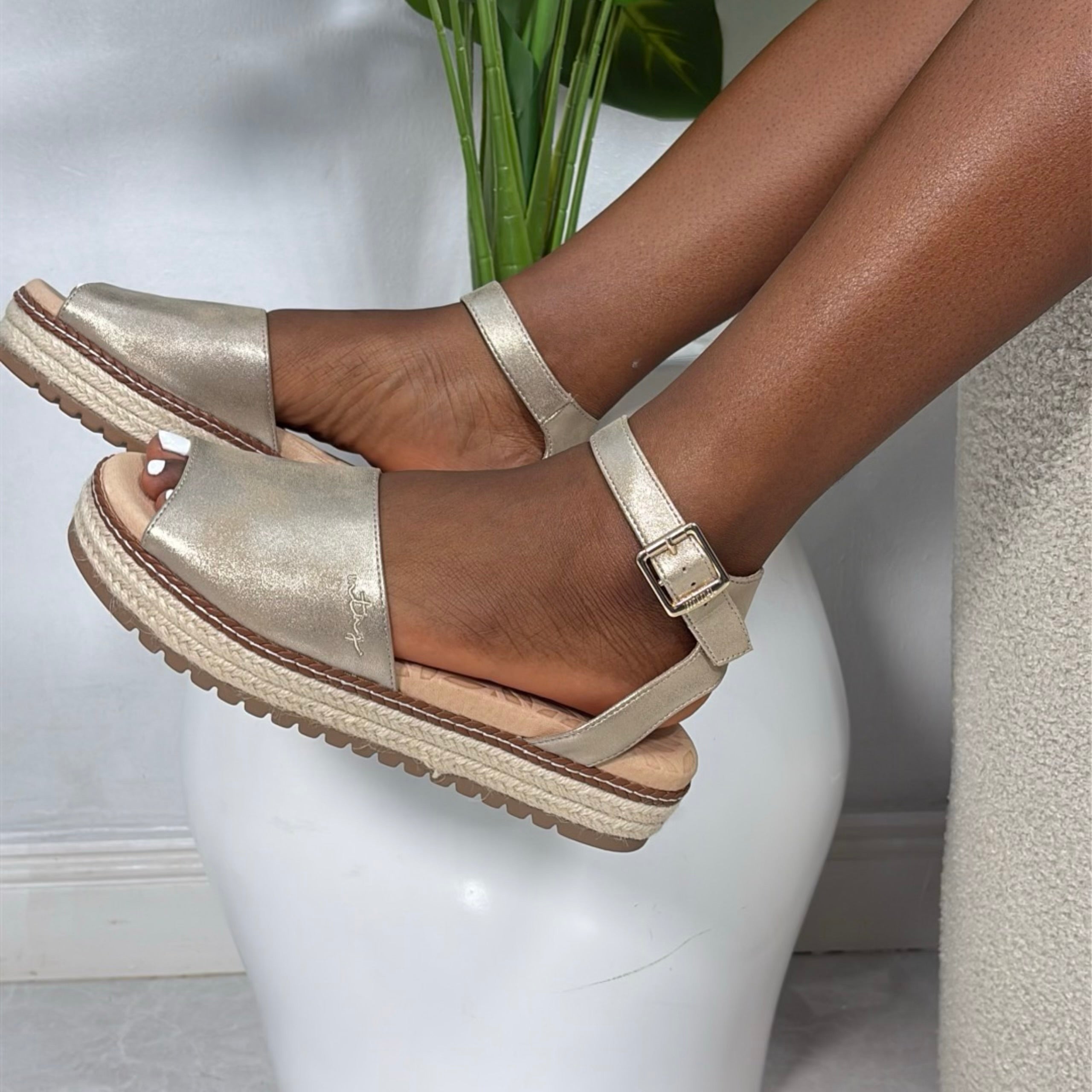 MTNG Espadrille Sandal in Champagne