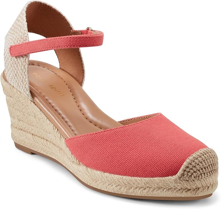 Easy Spirit Espadrille Wedge Sandle in Coral