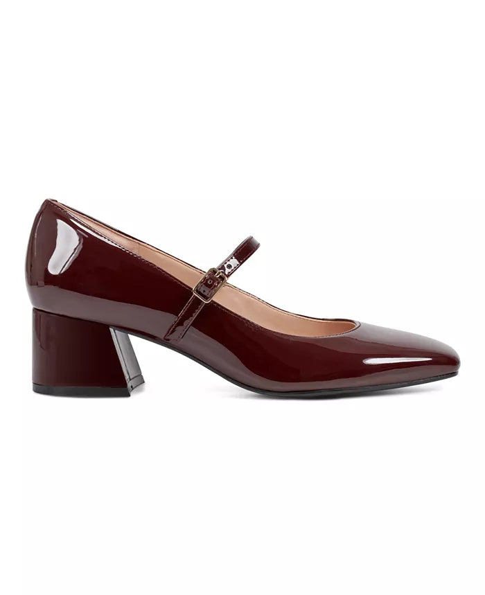 Easy Spirit Patent Leather Maryjane Block Heel Pump in Burgundy