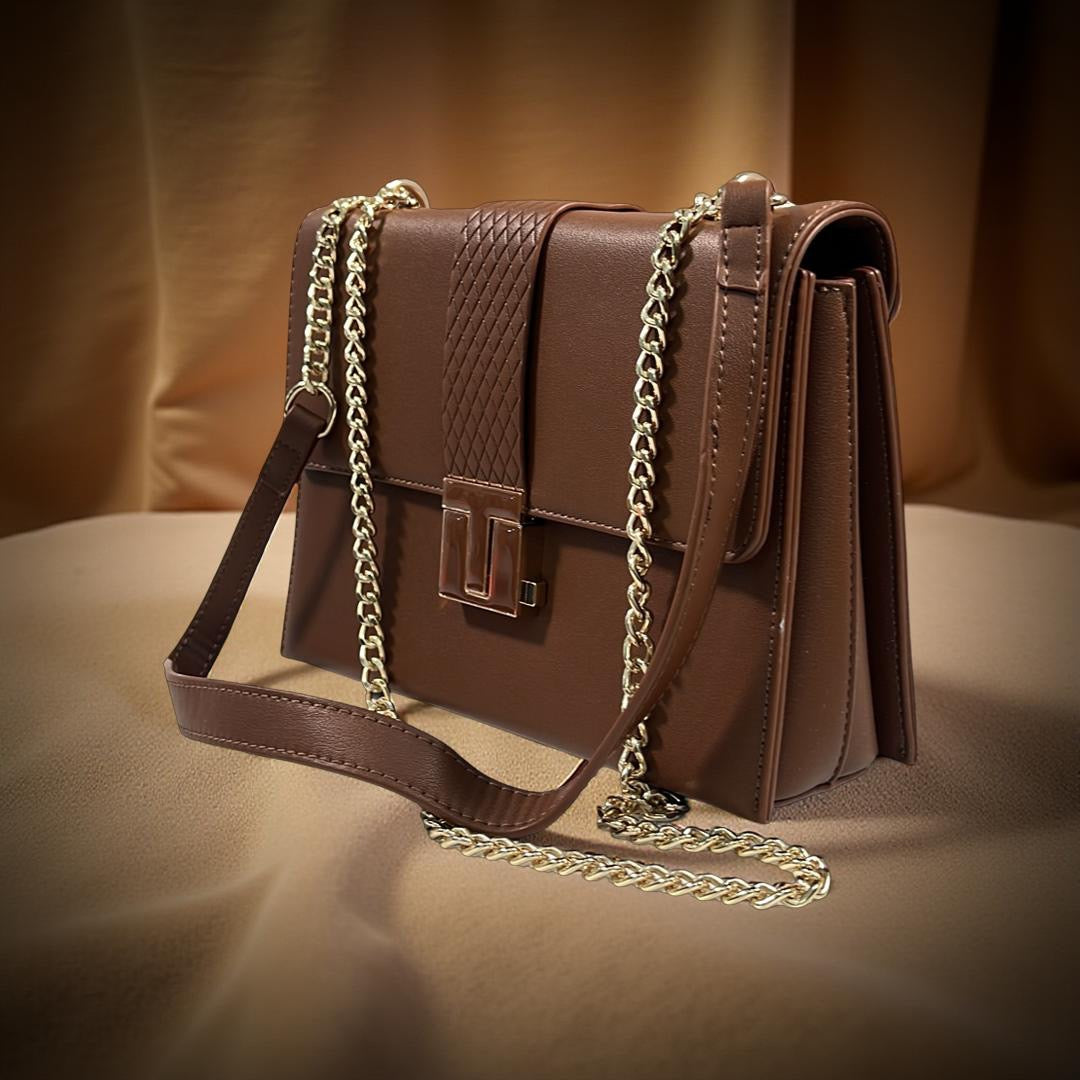 Bagco Slingback with Chain Straps in Brown