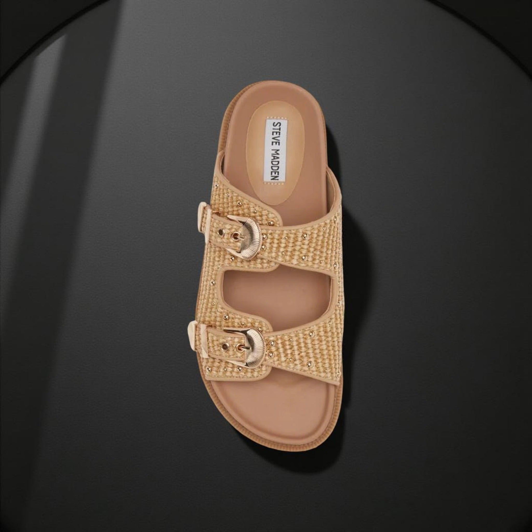 Steve Madden Faux Raffia Slide Sandal In Natural