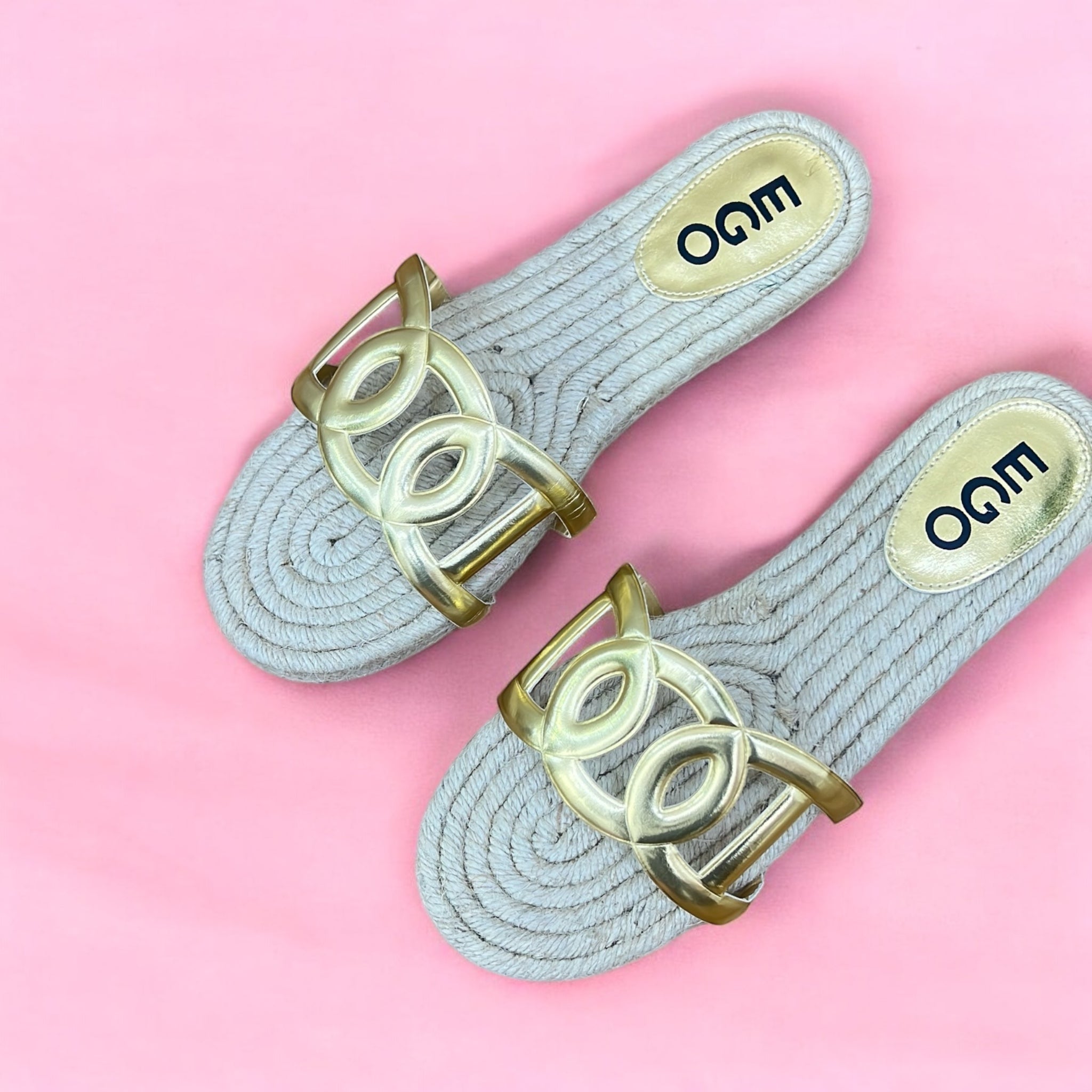 EGO ESPADRILLE SLIDE IN GOLD