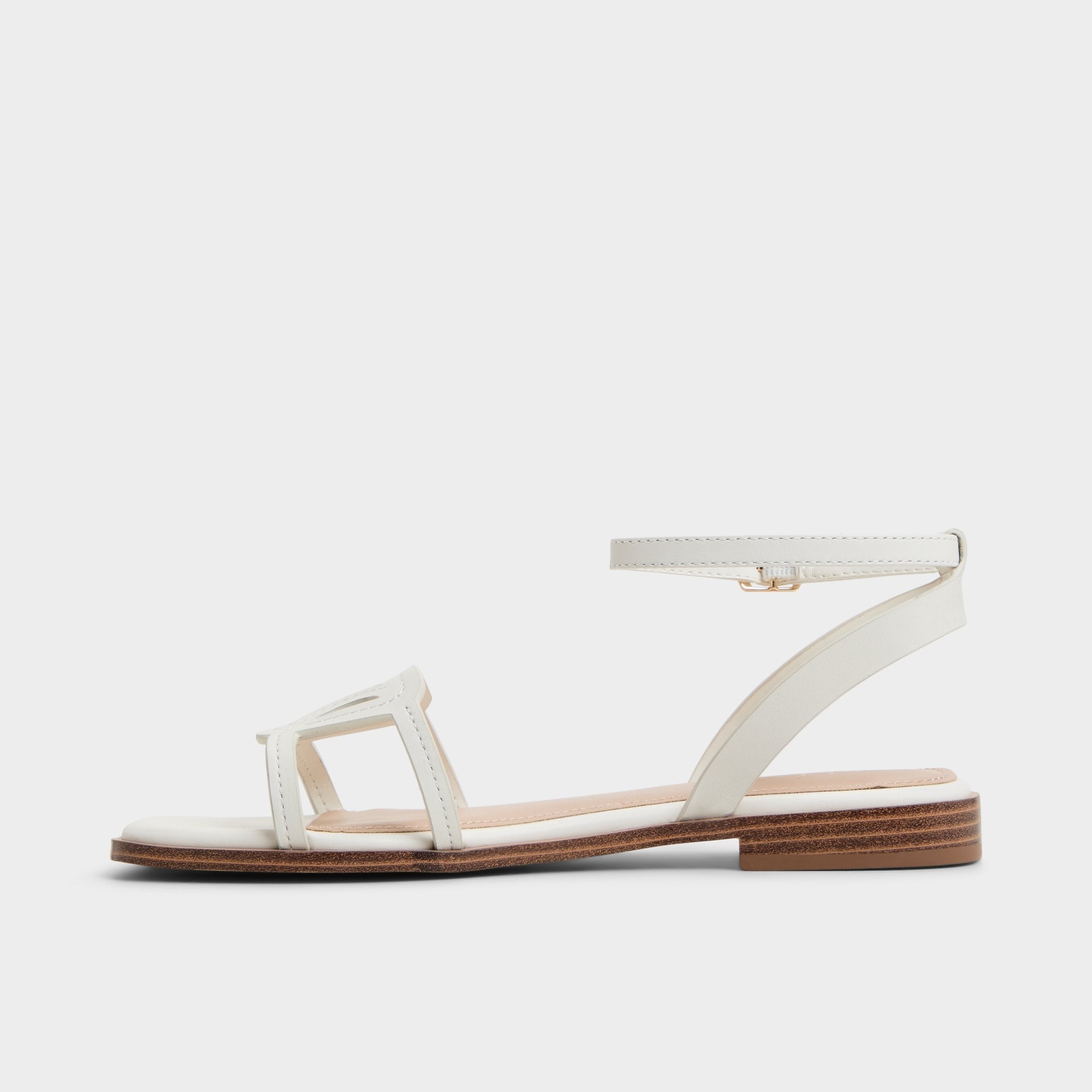 Aldo Ankle Strap Sandal in White