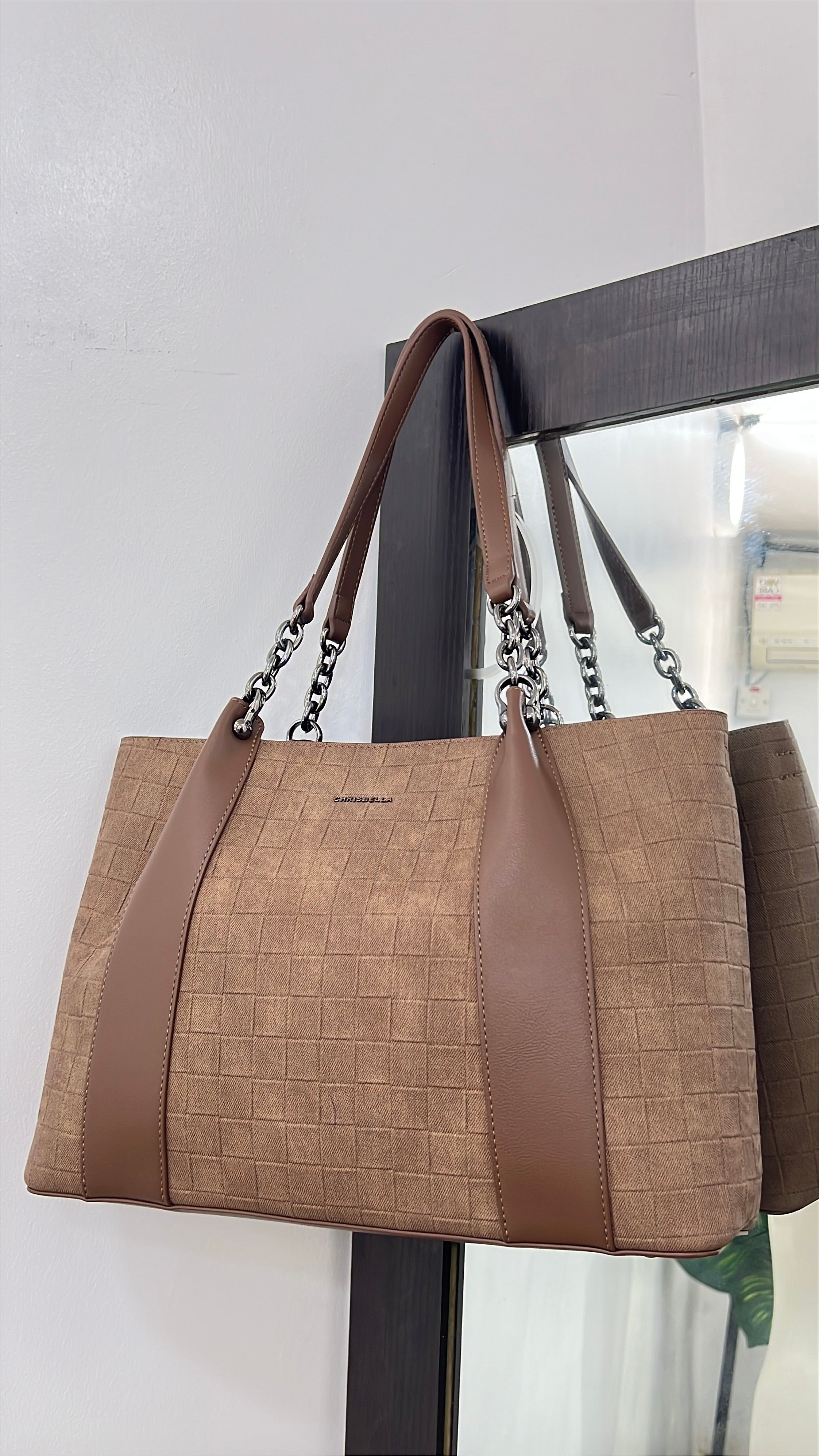 Chrisbella Tile Large Bag in Coffee