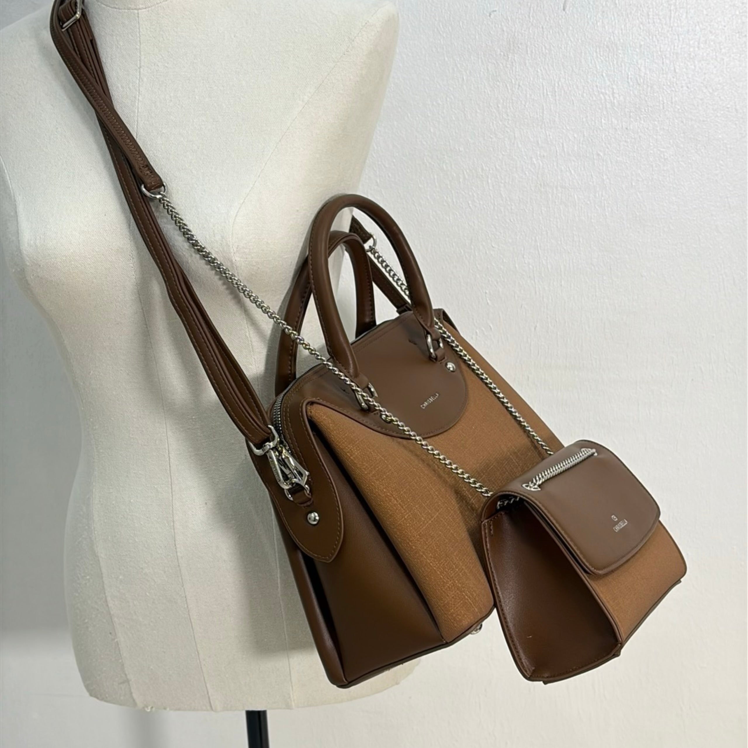 Chrisbella Medium 2-in-1 Bag in Brown