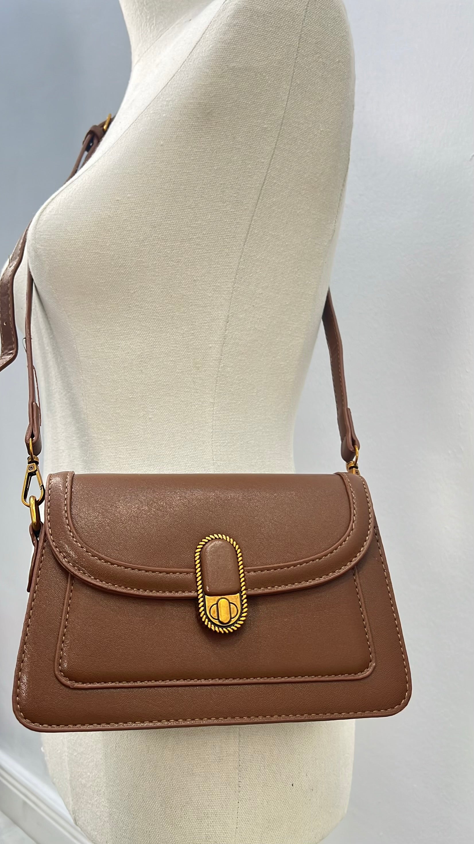 Classic Front-Pocket Mini Bag in Brown