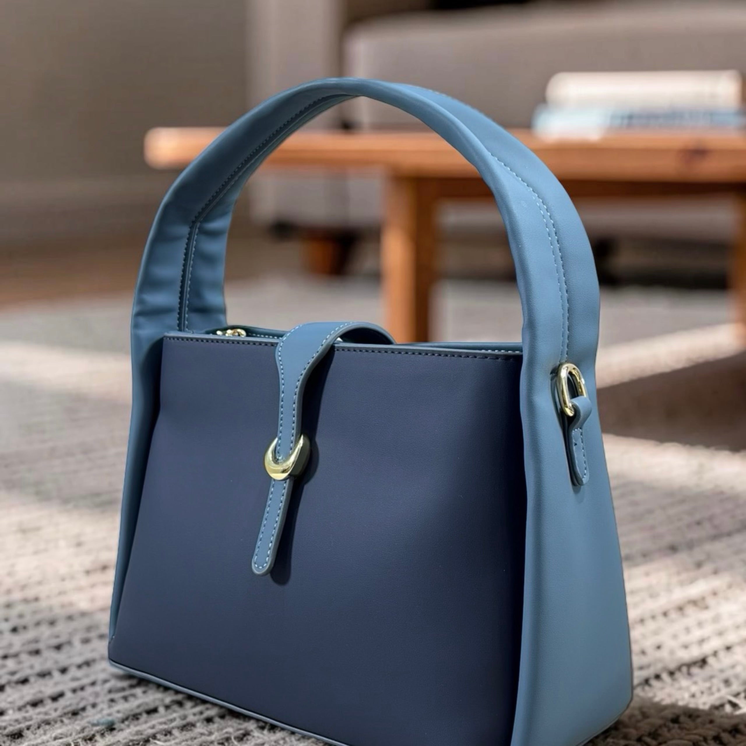 Holley Vivi Two-Tone Shoulder Bag in Navy