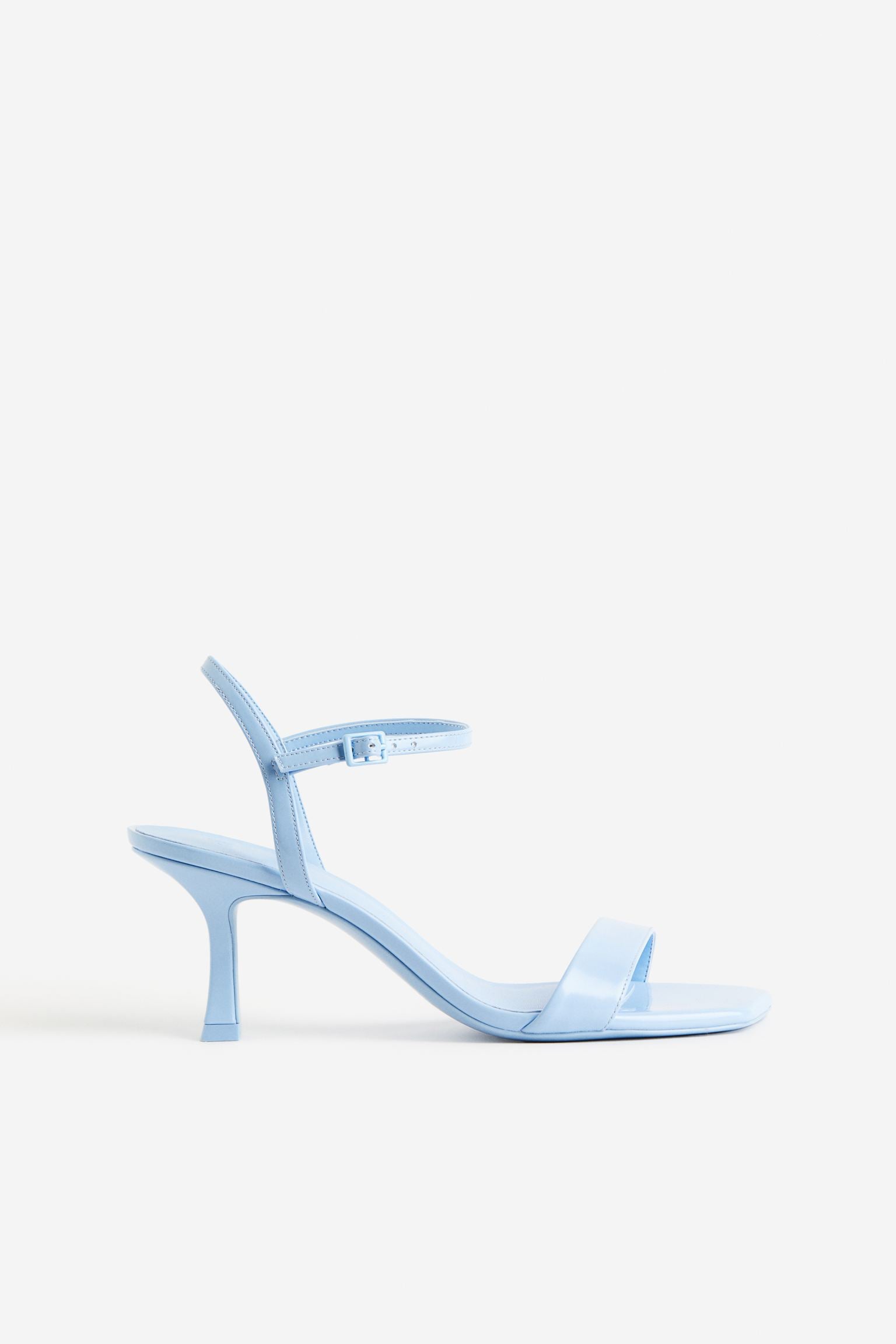 H & M BLUE BARELY THERE HEELED SANDAL