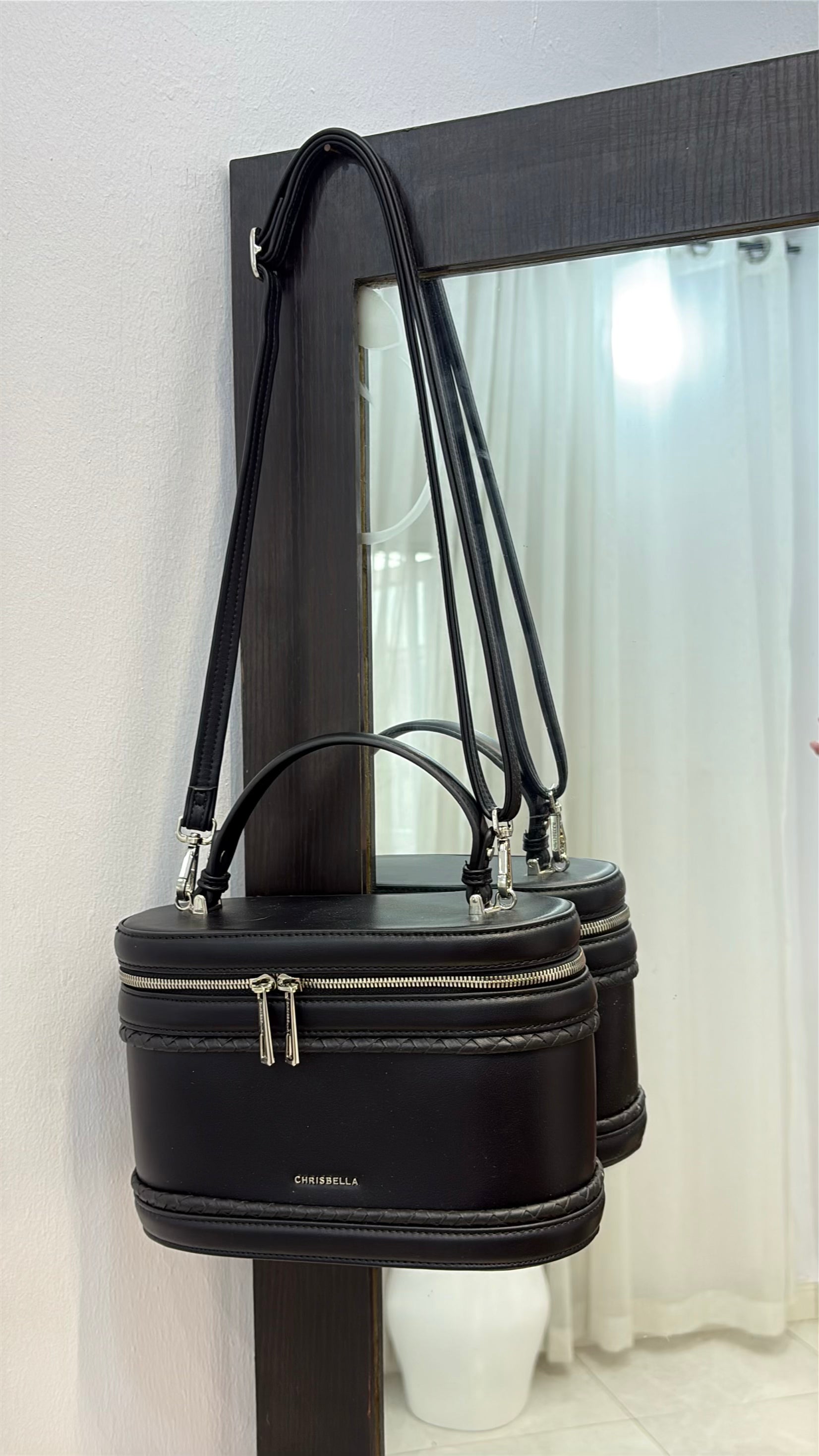 Chrisbella Top-Handle Bag with Tappings in Black