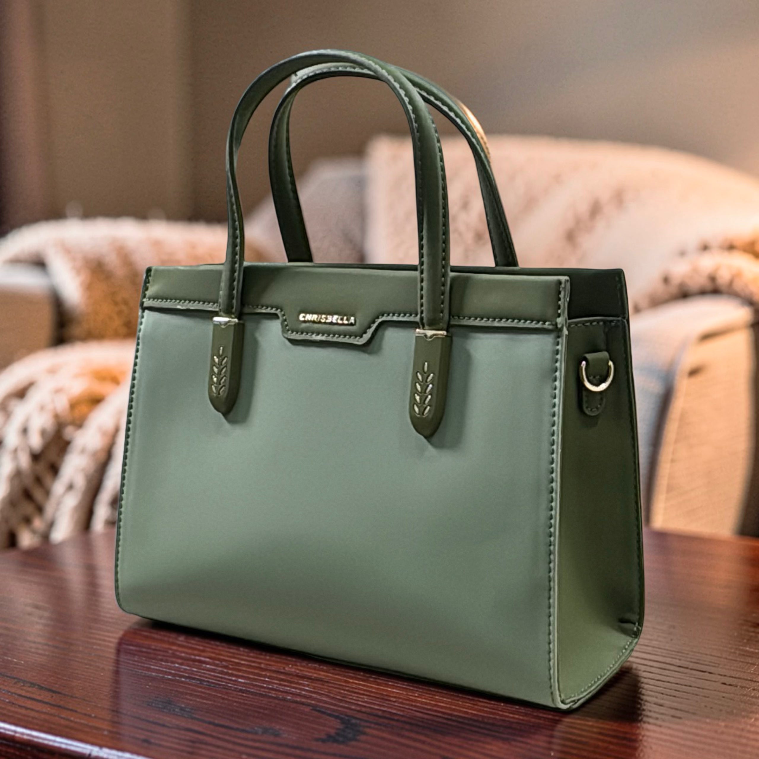 Chrisbella Two-In-One Two-Tone Bag in Green