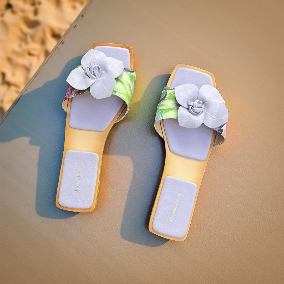 Charles David Flower Detail Slide in Lavendar
