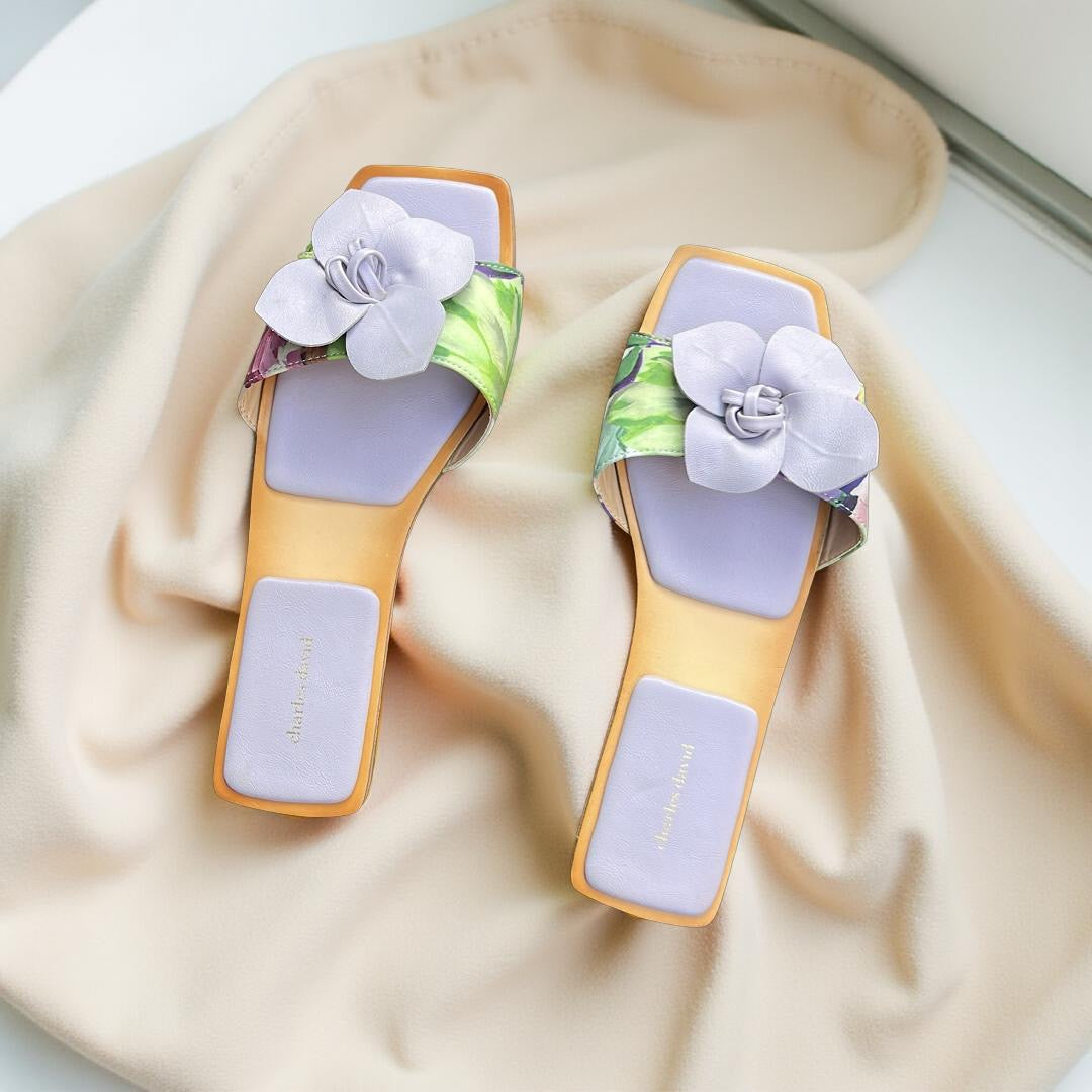 Charles David Flower Detail Slide in Lavendar
