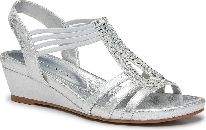 KELLY & KATIE WEDGE SANDAL IN SILVER