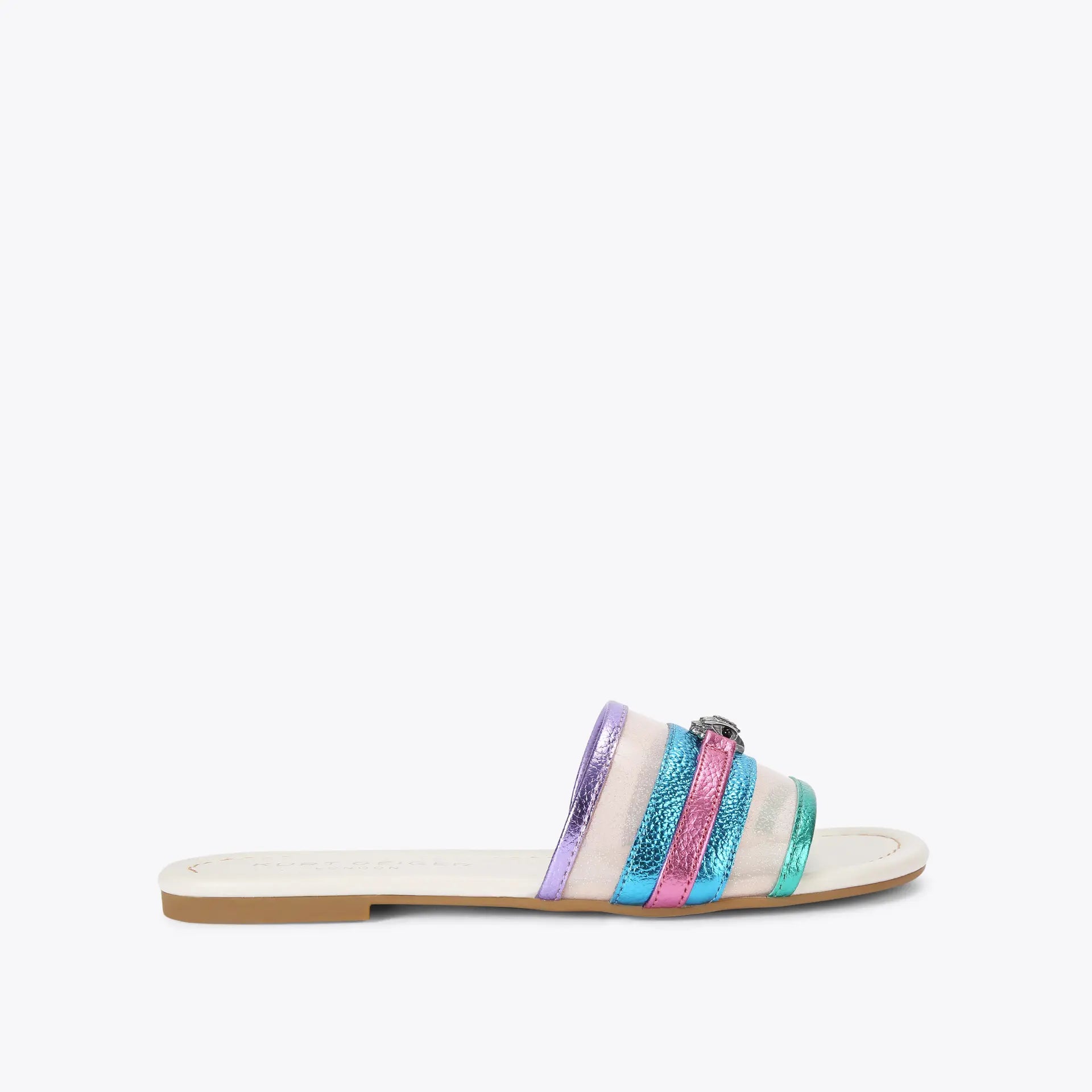 KURT GEIGER VINYL PIECE DETAIL SANDAL IN MULTI