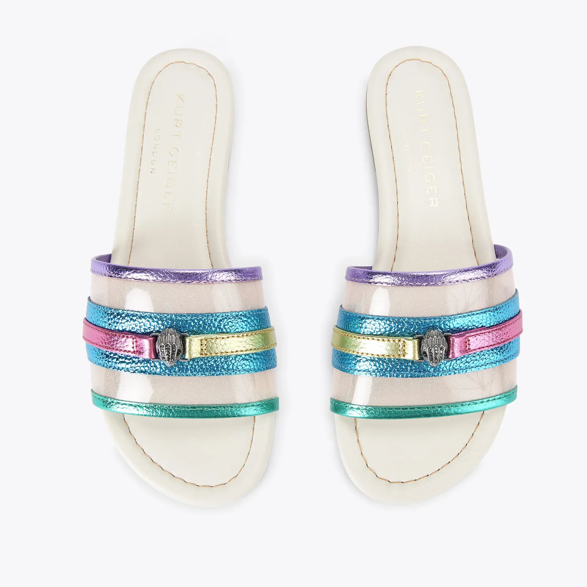 KURT GEIGER VINYL PIECE DETAIL SANDAL IN MULTI