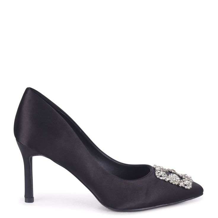 LINZI SATIN FINISH POINTED TOE PUMP IN BLACK