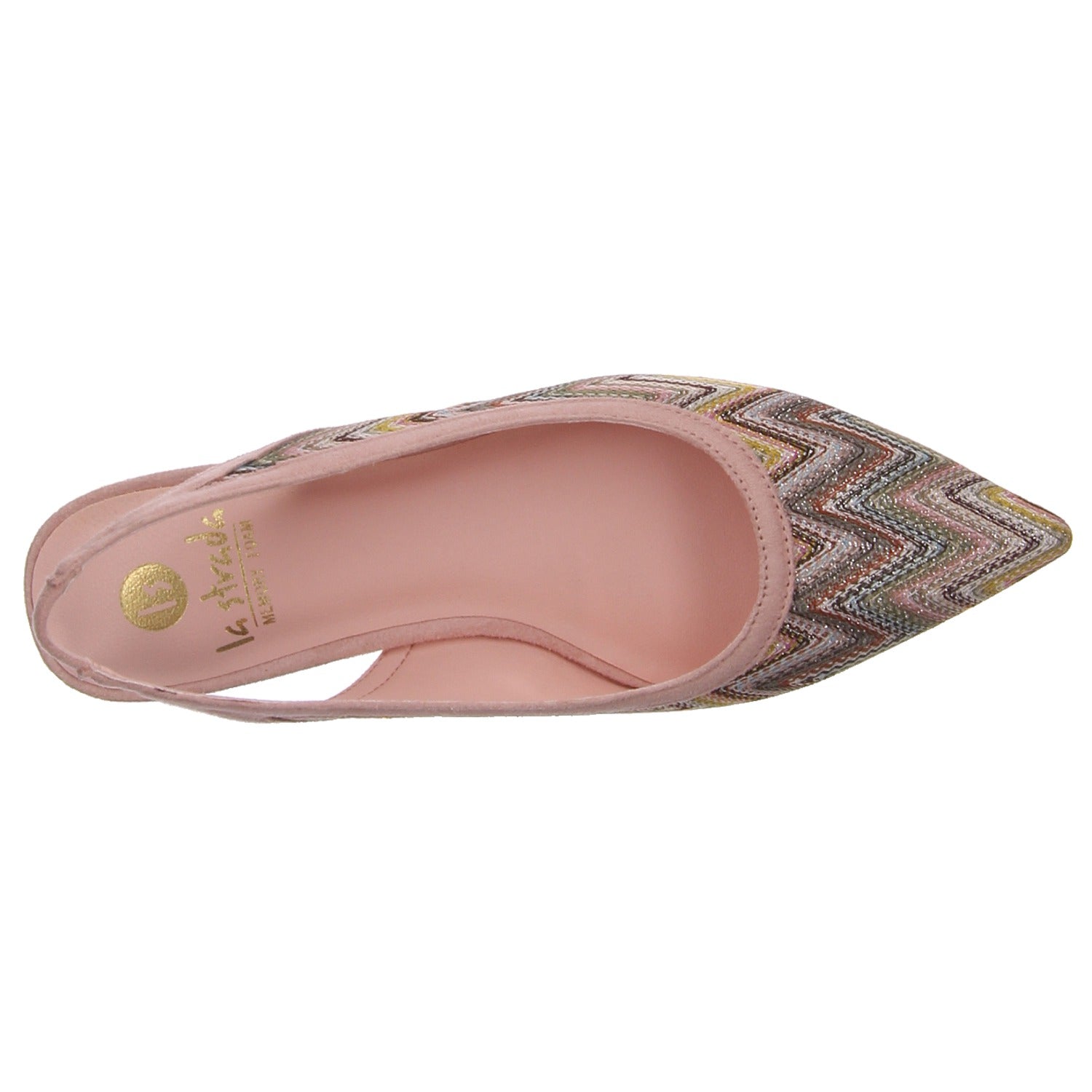 La Strada Fabric Finish Pointed Toe Slingbacks in Pink
