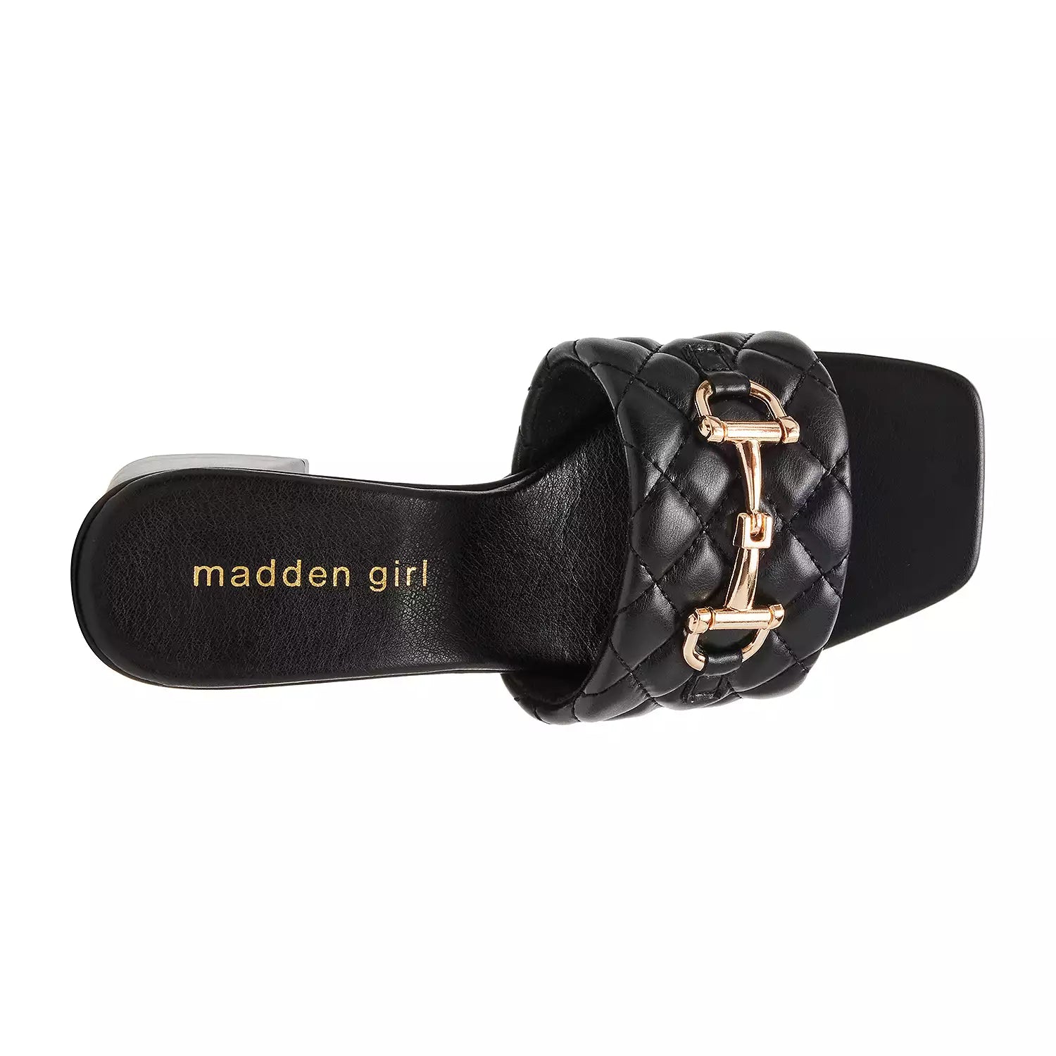 MADDEN GIRL QUILTED LEATHER BLOCK HEELS IN BONE