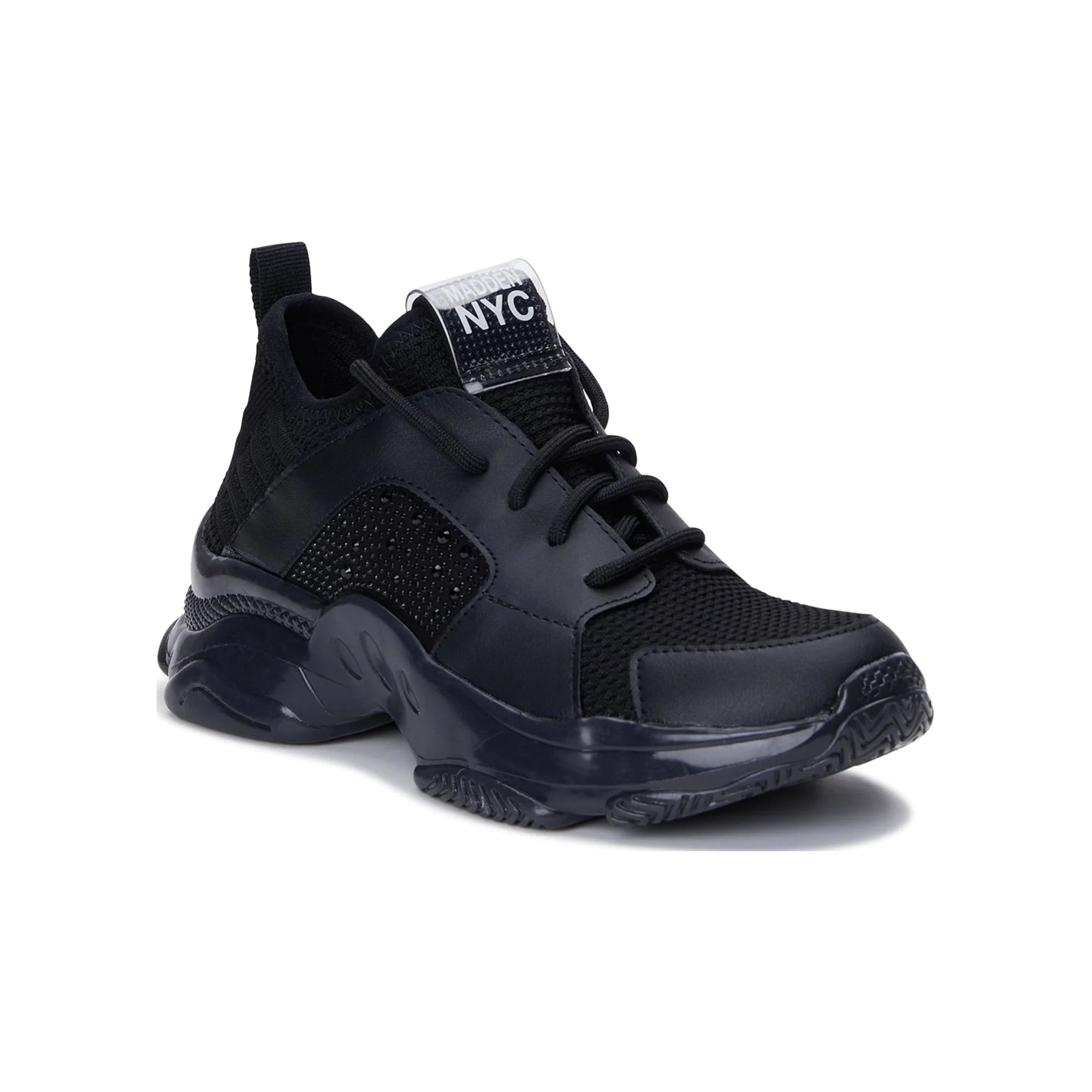 MADDEN NYC EMBELLISHED SNEAKERS IN BLACK