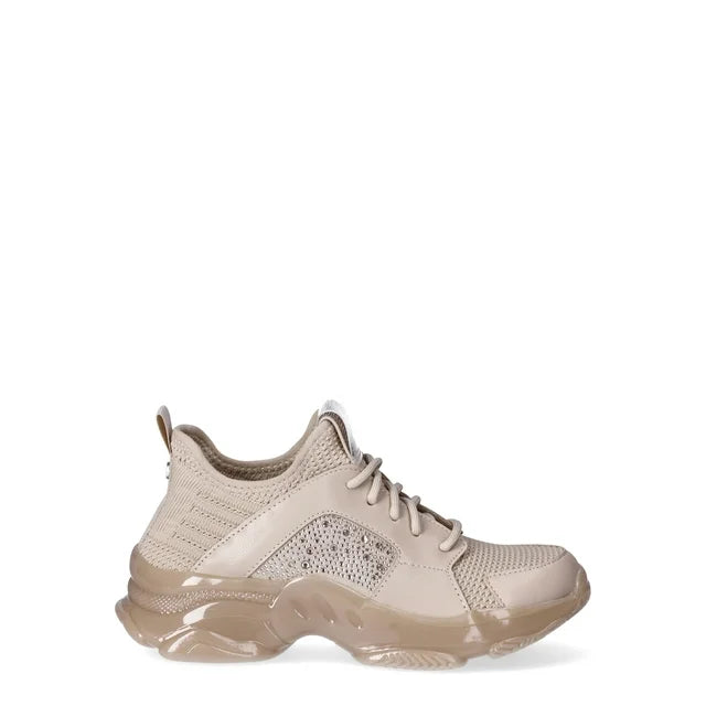 MADDEN NYC EMBELLISHED SNEAKERS IN NUDE