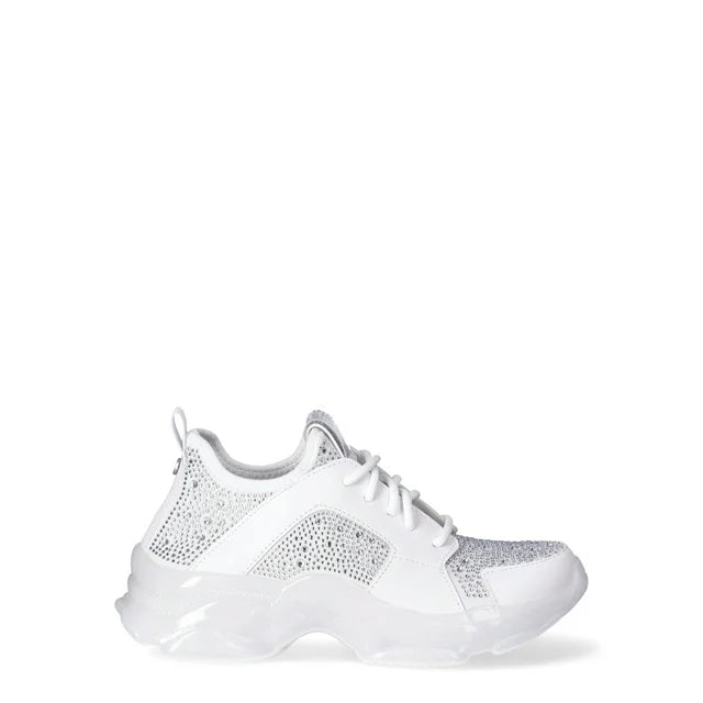 MADDEN NYC EMBELLISHED SNEAKERS IN WHITE