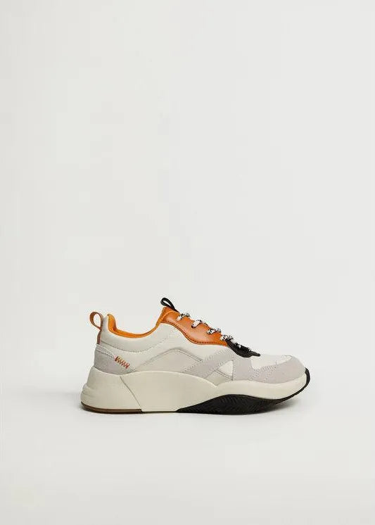 MANGO WOMAN TRAINERS WHITE/ORANGE