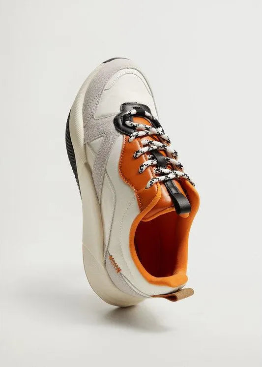 MANGO WOMAN TRAINERS WHITE/ORANGE