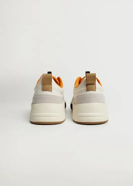 MANGO WOMAN TRAINERS WHITE/ORANGE