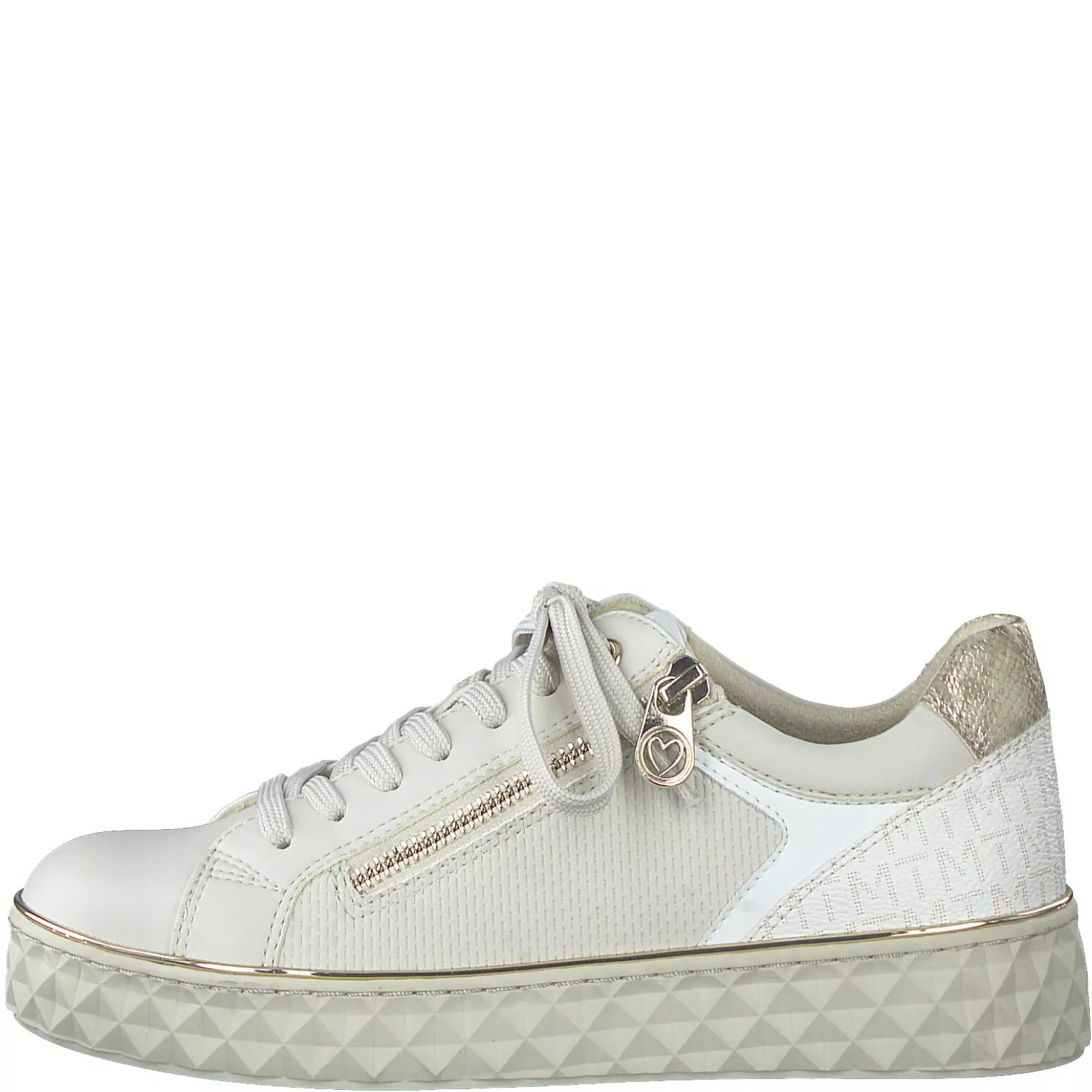 MARCO TOZZI ZIP DETAIL SNEAKERS IN BEIGE