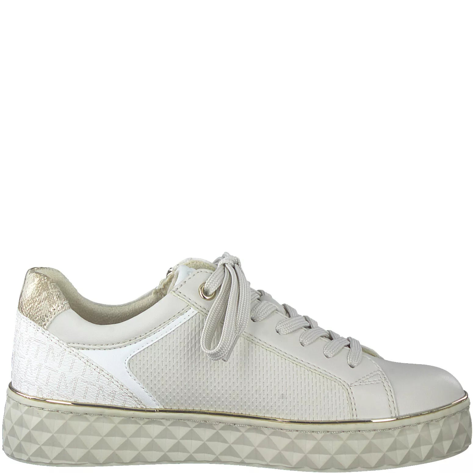 MARCO TOZZI ZIP DETAIL SNEAKERS IN BEIGE