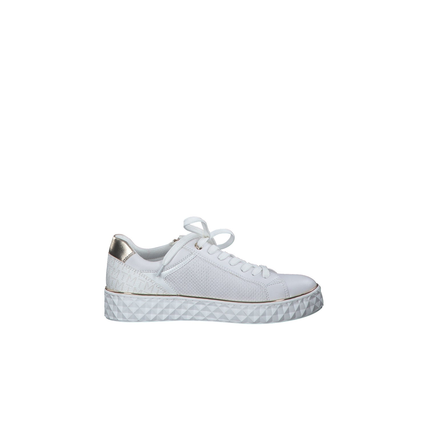 MARCO TOZZI ZIP DETAIL SNEAKERS IN WHITE