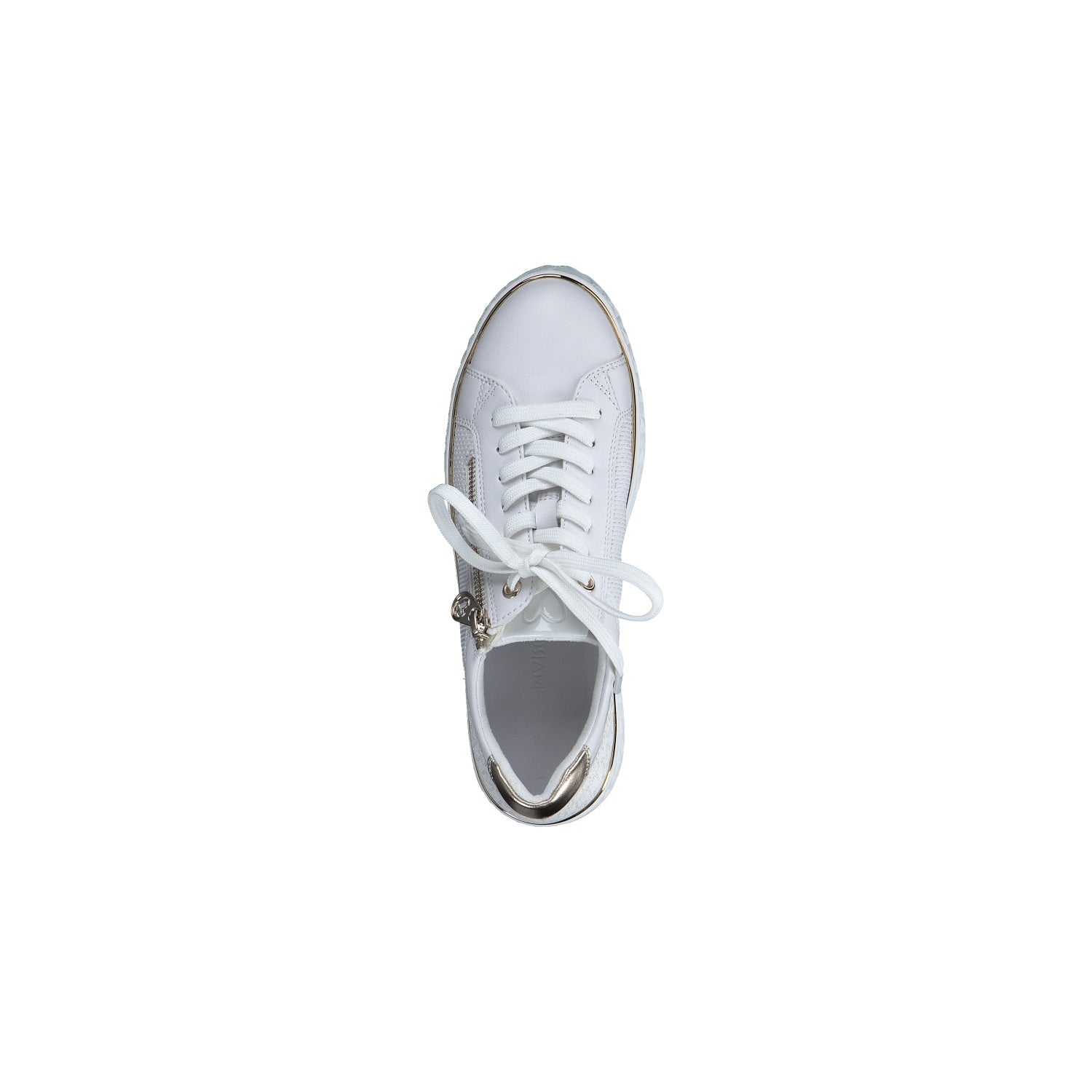 MARCO TOZZI ZIP DETAIL SNEAKERS IN WHITE