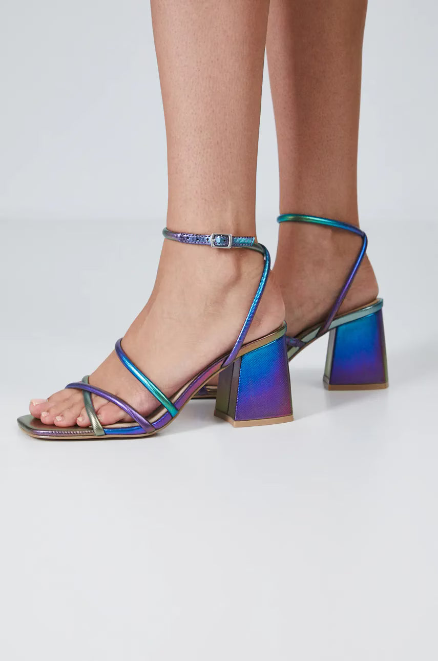 Medicine Strappy Block Heel Sandal in Purple