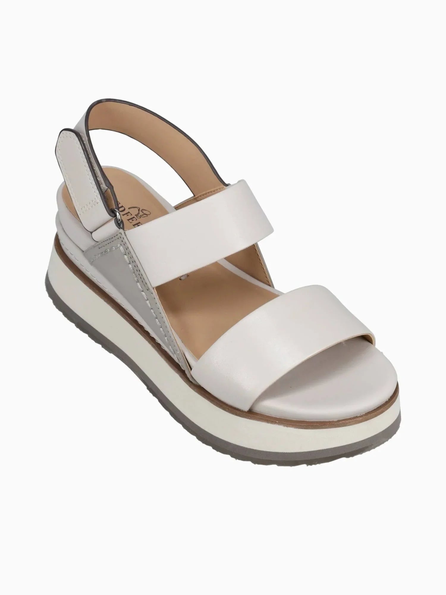 NAKEDFEET TWO-TONE WEDGE SANDAL IN GREY