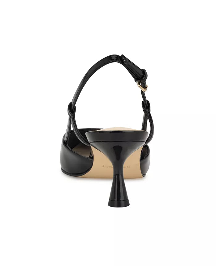 Nine West Patent Leather Pointed Toe Slingback Pump in Black