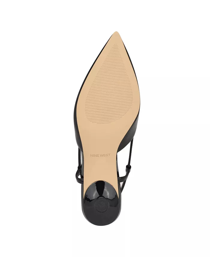 Nine West Patent Leather Pointed Toe Slingback Pump in Black