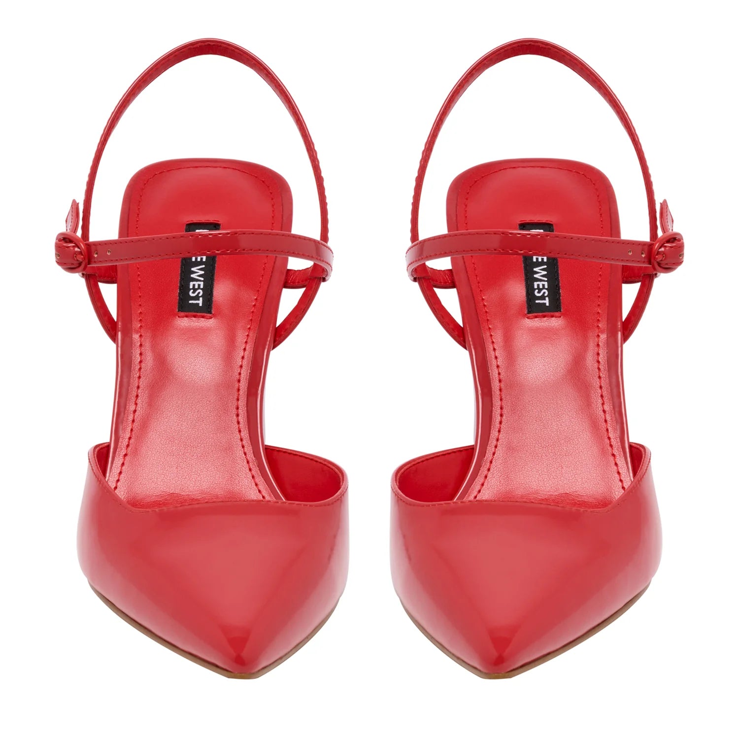 Nine West Pointed Toe Block Heel Pump in Red