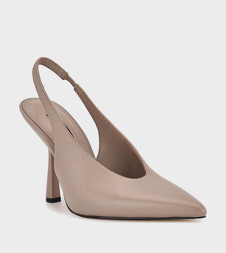Nine West Pointed Toe Pump Slingbacks in Beige