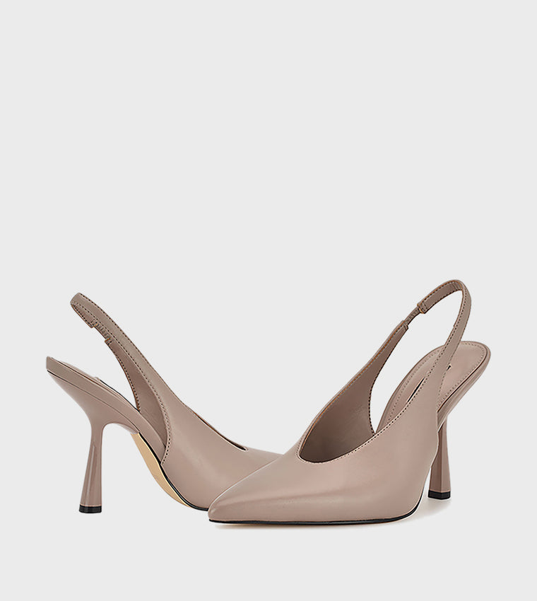 Nine West Pointed Toe Pump Slingbacks in Beige
