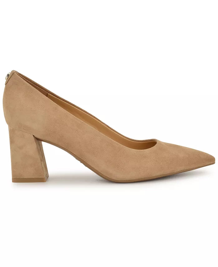 Nine West Suede Pointed Toe Block Heel Pump in Carton