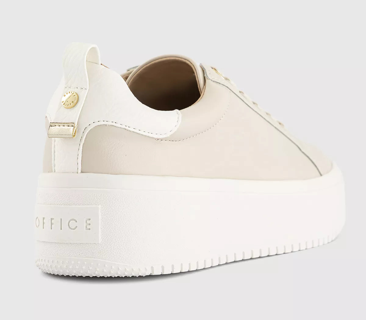 Office Lace-Up Sneakers in Beige